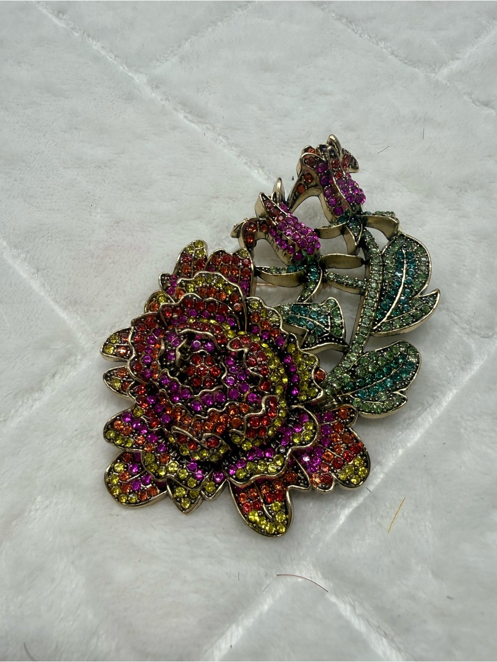 Multicolor Crystal Flower Brooch Pin - Women Jewelry